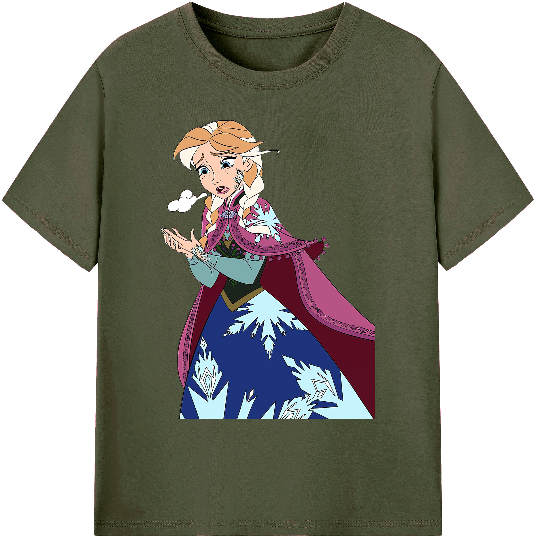 （画像用） アナと雪の女王 アンナ エルサ Frozen Anna Elsa 綿100％ メンズ半袖Tシャツ｜肌触りやわらか＆通気性